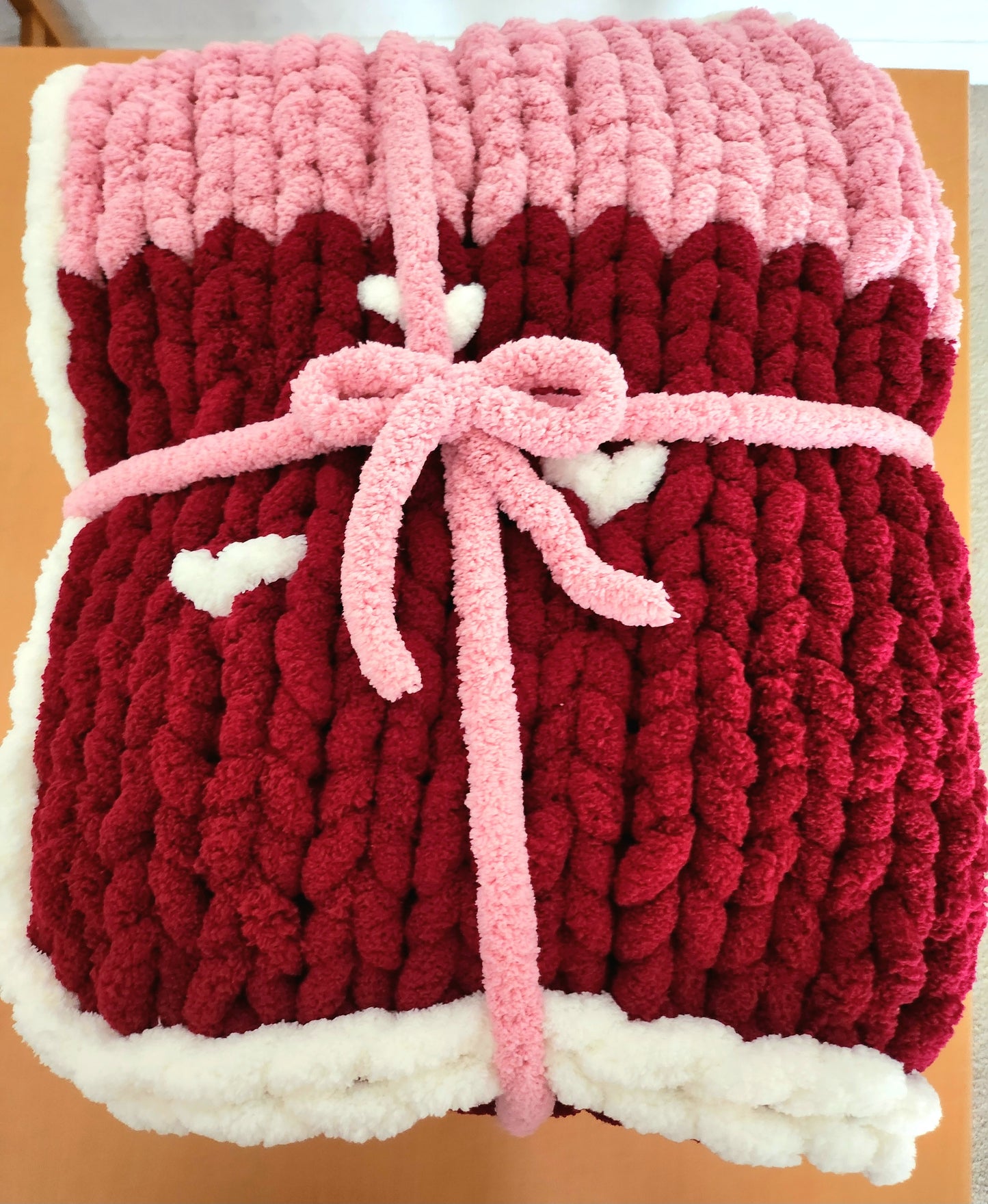 Valentines Stripe Chunky Blanket